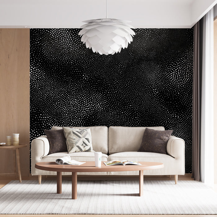 Papier peint à motifs géométriques | Points noirs et blancs