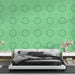 Papier peint vert avec motifs octogonaux pour chambre moderne et élégante