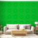 Papier peint vert avec motifs octogonaux noirs pour salon moderne et élégant