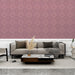 Papier peint octogonal rose avec motifs géométriques pour salon moderne et élégant