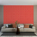 Papier peint octogonal rouge pour salon moderne avec motifs géométriques élégants