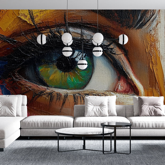 Papier peint œil artistique | Explosion de couleurs vibrantes