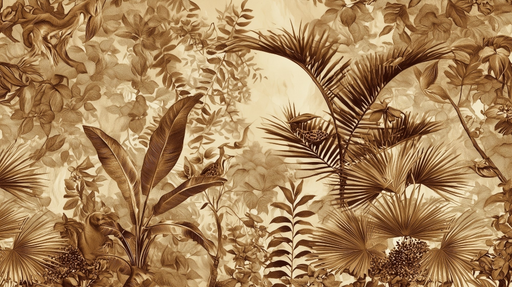 Papier peint jungle Motif tropical vintage