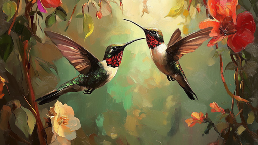Papier peint colibris Élégance naturelle
