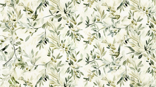 Papier peint végétal Motif branches d'olivier