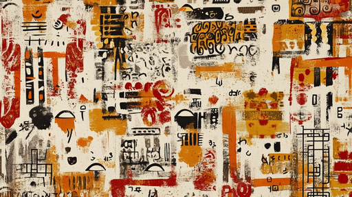 Papier peint abstrait Motifs graphiques multicolores