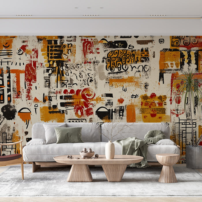 Papier peint abstrait | Motifs graphiques multicolores