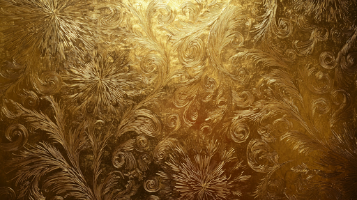 Papier peint doré Motif floral luxueux