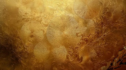 Papier peint doré texturé Motif abstrait et élégant