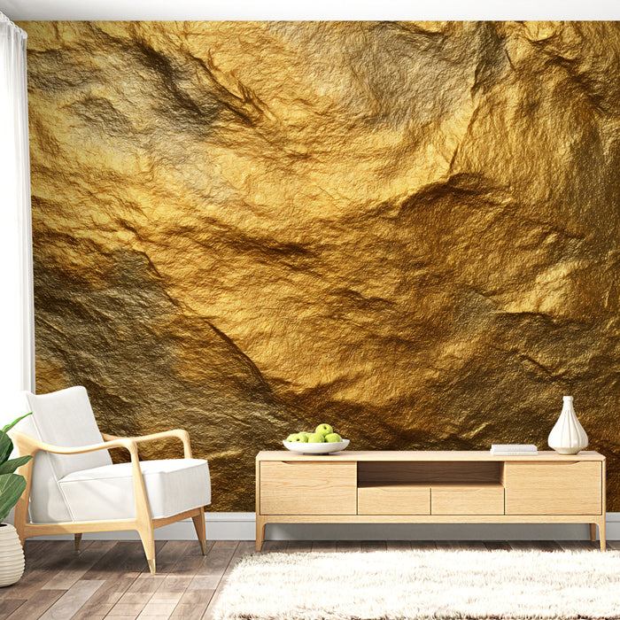 Papier peint métallique | Texture dorée luxueuse