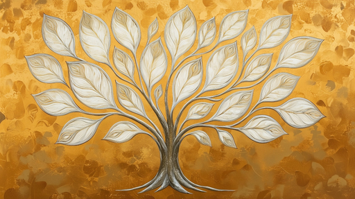Papier peint arbre doré Élégance et nature