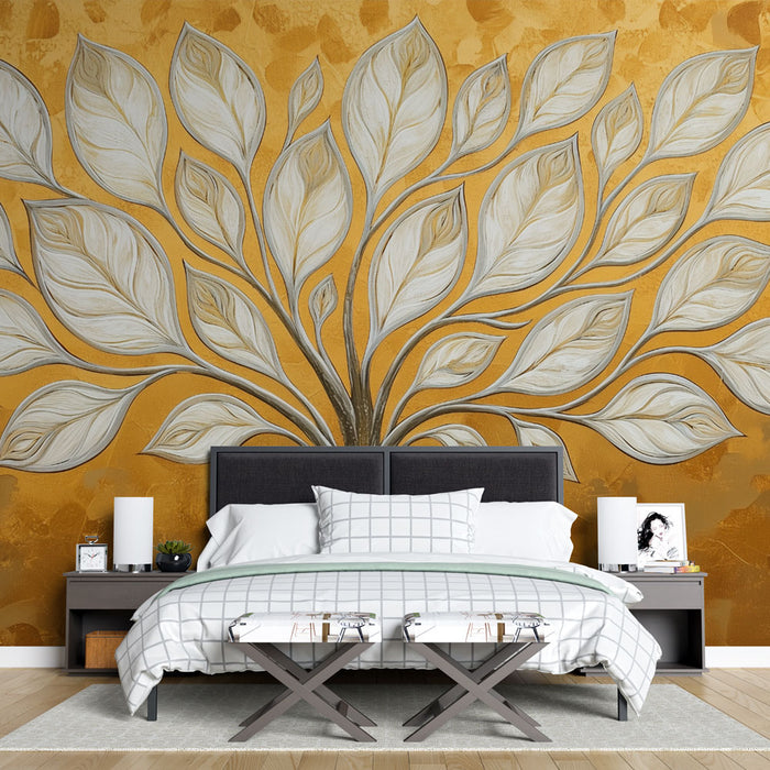 Papier peint arbre doré | Élégance et nature