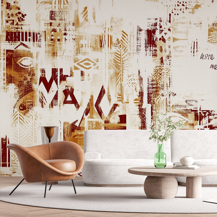 Papier peint tribal moderne | Design géométrique mexicain