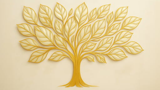 Papier peint arbre doré Design élégant et raffiné