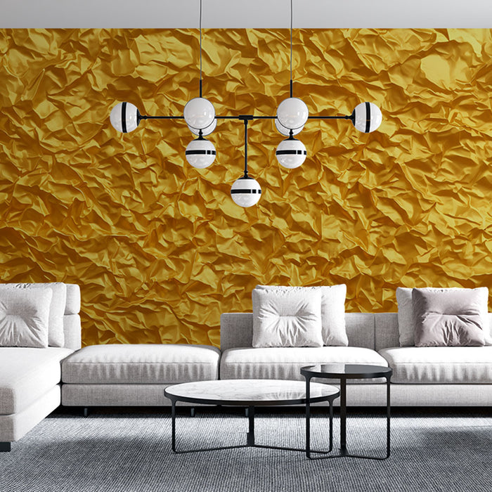 Papier peint doré | Texture froissée luxueuse