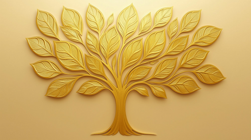 Papier peint arbre doré Élégance naturelle