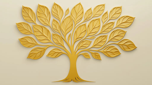 Papier peint arbre doré Élégance et nature en relief