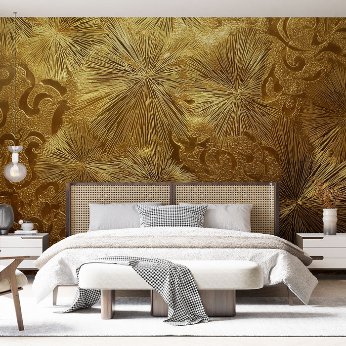 Papier peint doré | Design texturé et élégant