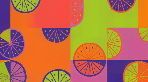 Papier peint agrumes Motifs colorés et vibrants