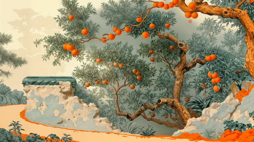 Papier peint orangerie Évasion artistique asiatique