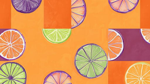 Papier peint agrumes Explosion de couleur