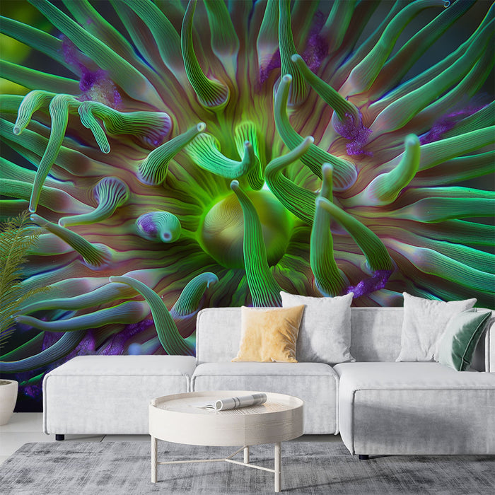 Papier peint anémone | Design hypnotique et coloré