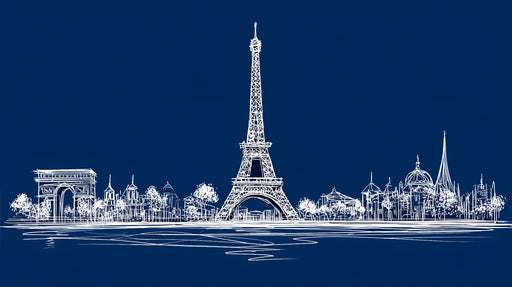 Papier peint Paris Skyline Illustration Élégante