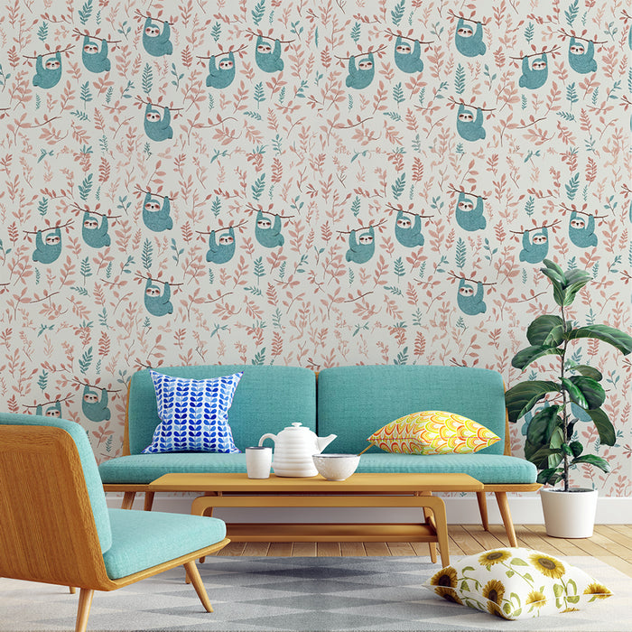 Papier peint paresseux | Pour une ambiance ludique et paisible