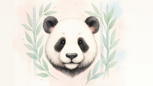 Papier peint panda Design illustré avec bambou