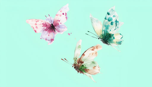 Papier peint papillons Design aquarelle pastel