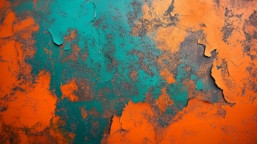 Papier peint abstraction Motif texturé aux couleurs vives orange et turquoise