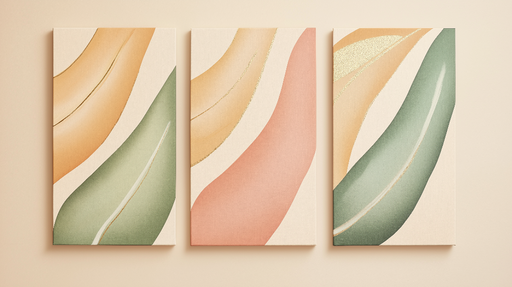 Papier peint abstrait aux lignes fluides Un mélange de teintes douces et modernes