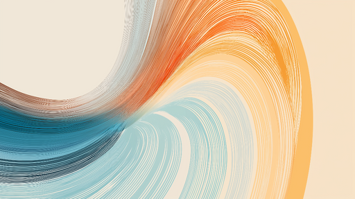 Papier peint abstrait Courbes colorées en dégradé doux