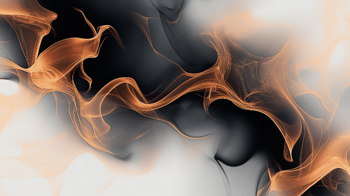 Papier peint abstrait Fluidité et chaleur des tons noirs et orangés