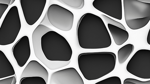 Papier peint abstrait Formes organiques en noir et blanc