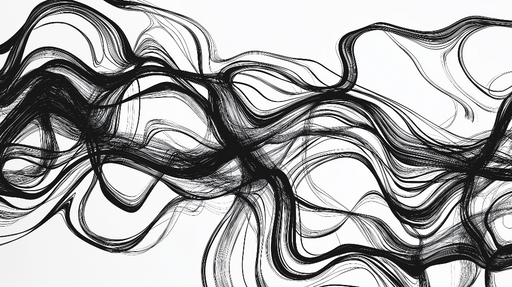Papier peint abstrait Lignes fluides en noir et blanc