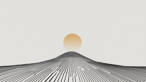 Papier peint abstrait Montagne minimaliste avec coucher de soleil