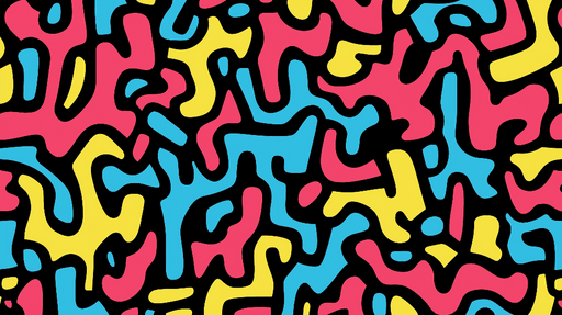 Papier peint abstrait Motif coloré et dynamique