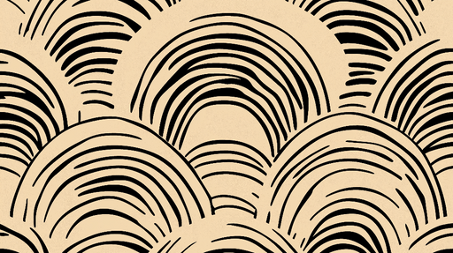 Papier peint abstrait Motif de lignes ondulées sur fond beige