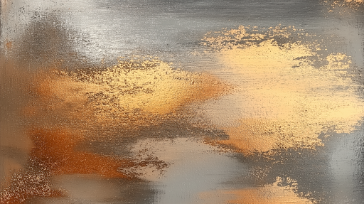 Papier peint abstrait Motif métallisé aux tons or et argent