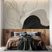 Papier peint abstrait minimaliste avec lignes élégantes et couleurs douces pour chambre moderne