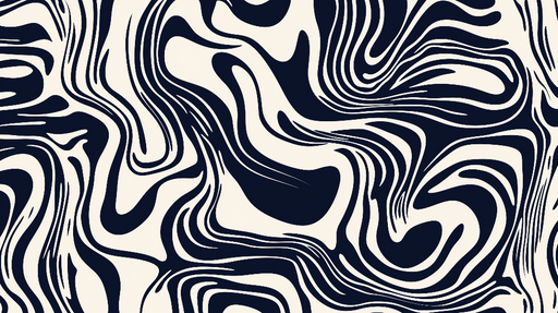 Papier peint abstrait Motif ondulé en bleu marine et crème