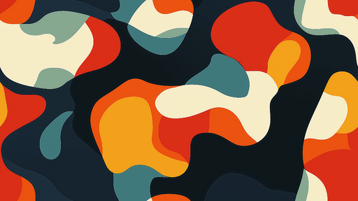 Papier peint abstrait Motif organique aux couleurs vives