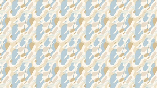 Papier peint abstrait Motif organique aux teintes bleu et beige