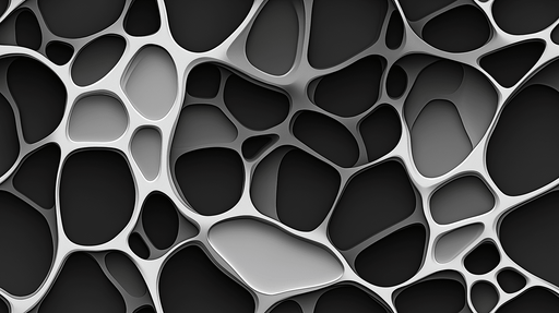 Papier peint abstrait Motif organique en noir et blanc