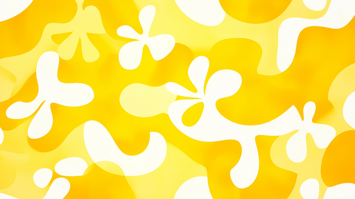 Papier peint abstrait Motif organique jaune et blanc