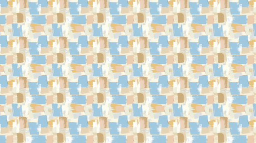 Papier peint abstrait Motifs de coups de pinceau colorés en bleu, beige et crème