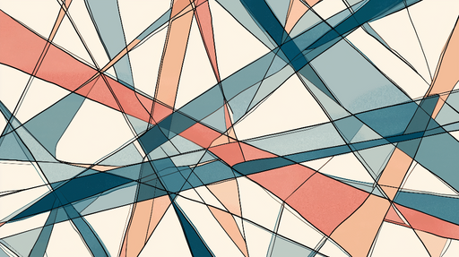 Papier peint abstrait Motifs entrelacés aux teintes douces et vives