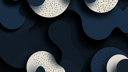 Papier peint abstrait Motifs fluides en bleu marine et beige