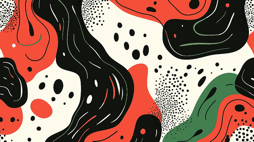 Papier peint abstrait Motifs fluides et couleurs vives sur fond clair